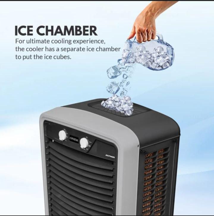 ONIDA ZEPHYR 75L Air Cooler With High Density Honeycomb Pads, Water OverFlow, Water Level Indicator